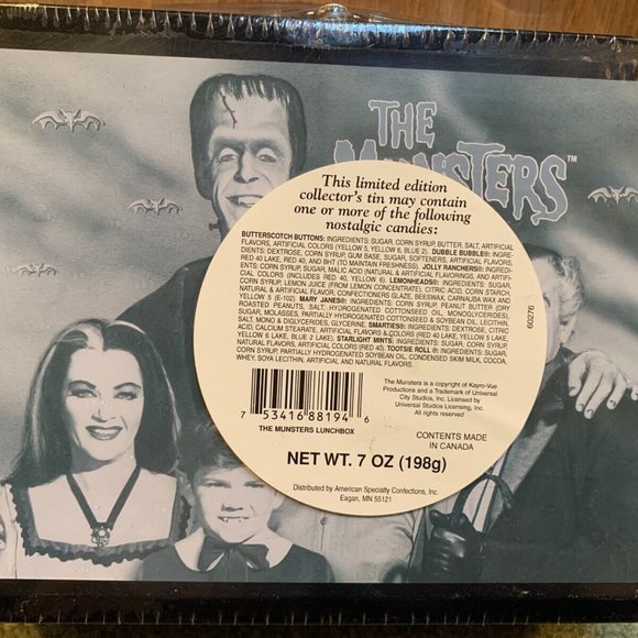 1999 “The Munsters” 8” Tin Collectible Sealed Lunchbox Candy Case Never Opened! - Picture 4 of 4